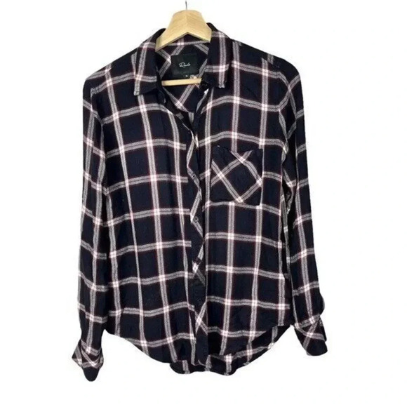 Rails Hunter Midnight Plum Purple Plaid Long Sleeve Button Down Flannel XS - Picture 2 of 4